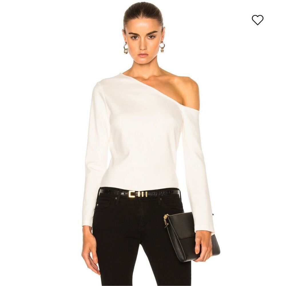L’Agence Jenny Top One Shoulder Ivory Stretch Size S $295.00